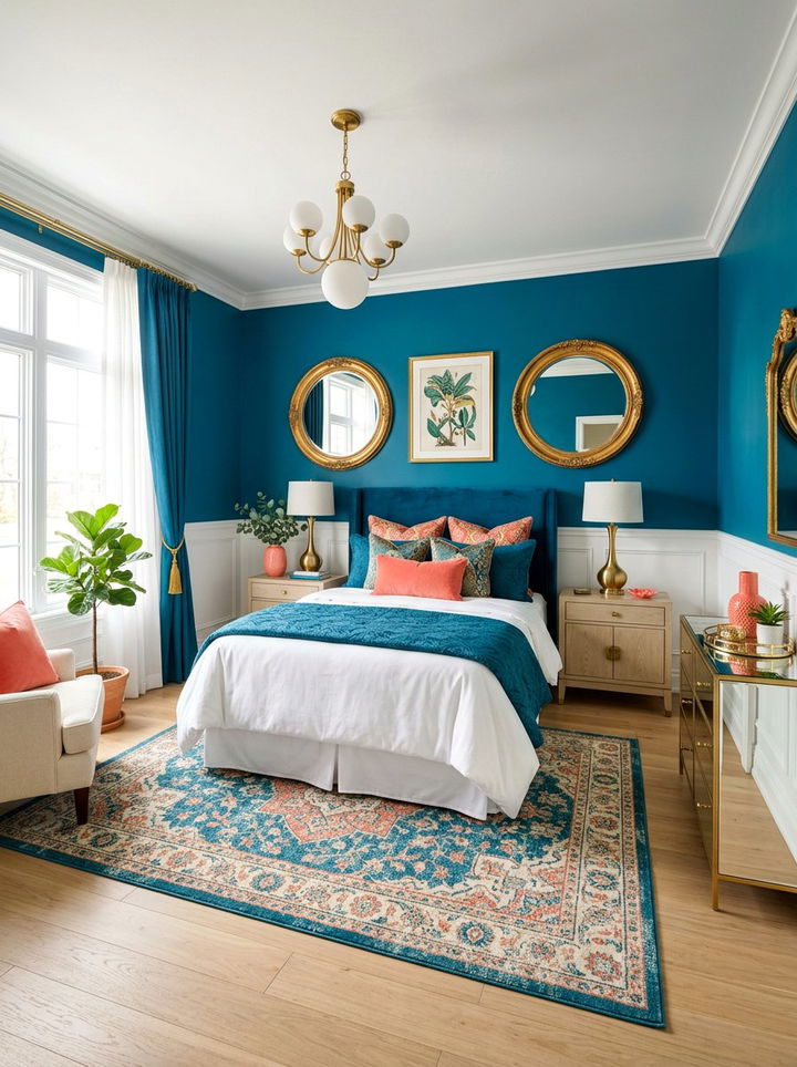 Peacock Blue Bedroom Decor - 30 jewel toned bedroom ideas