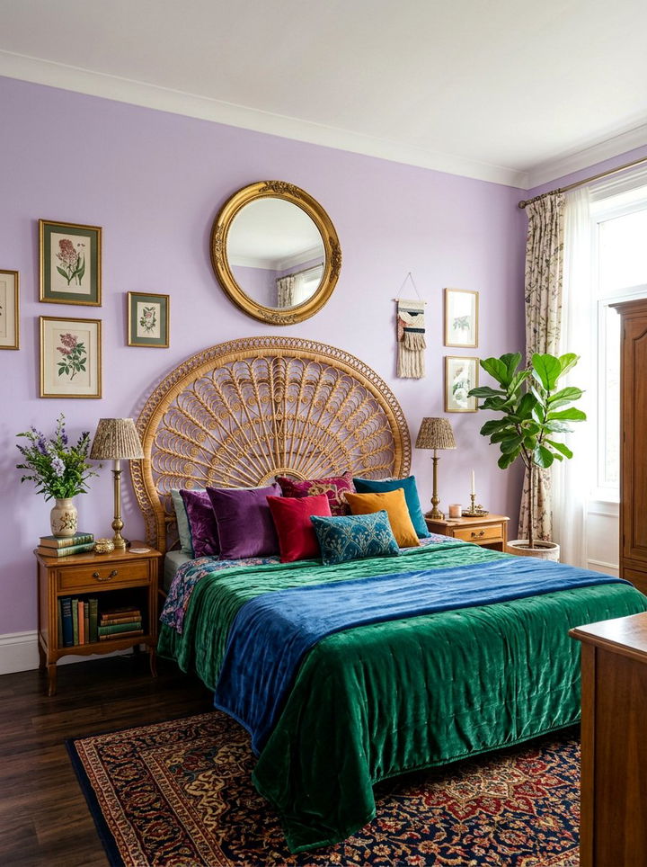 Peacock Rattan Headboard - 30 bedroom rattan headboards