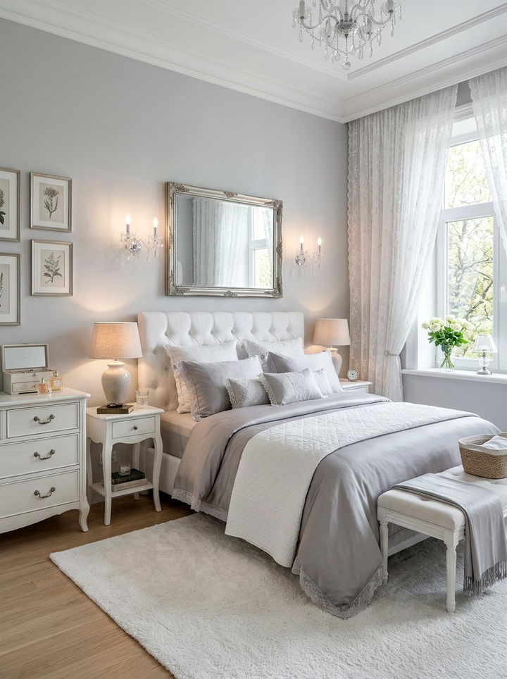 Pearl Gray And White Bedroom - 30 gray and white bedroom color combo
