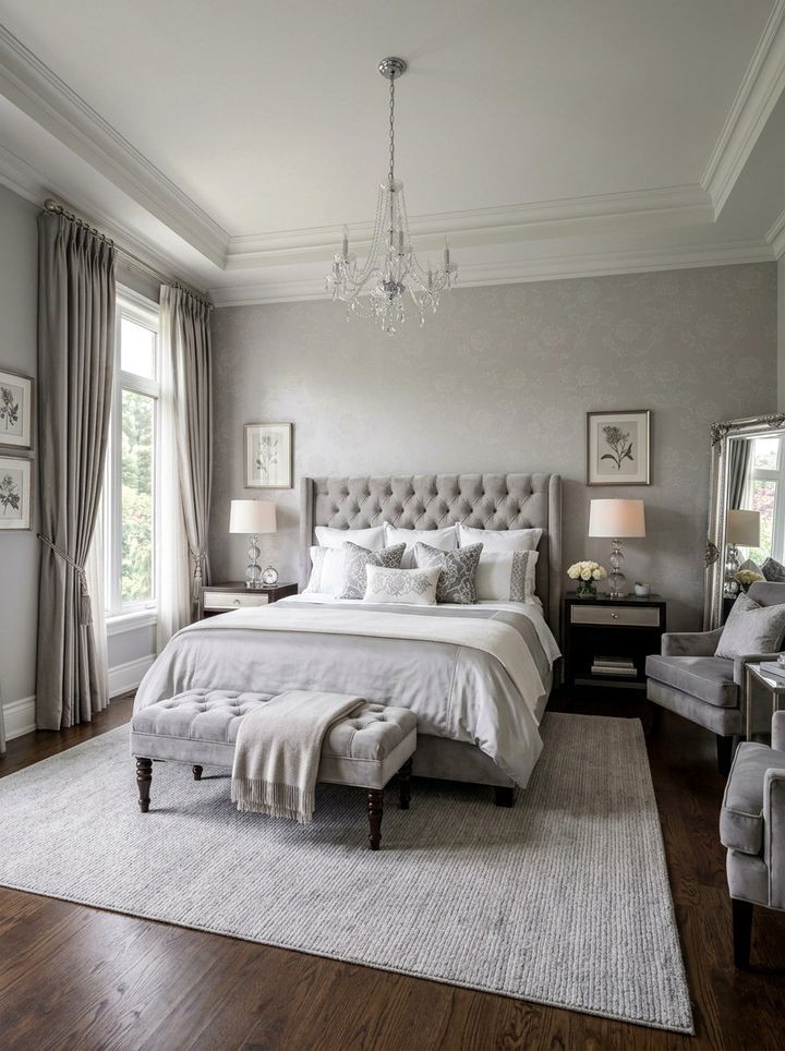 Pearl gray elegant bedroom - 30 all gray bedroom ideas