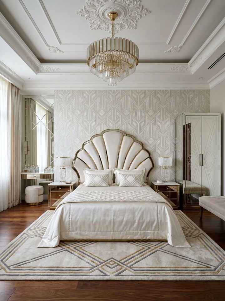 Pearl white art deco bedroom - 30 pearl white bedroom ideas