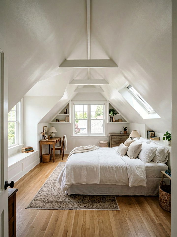 Pearl white attic bedroom - 30 pearl white bedroom ideas