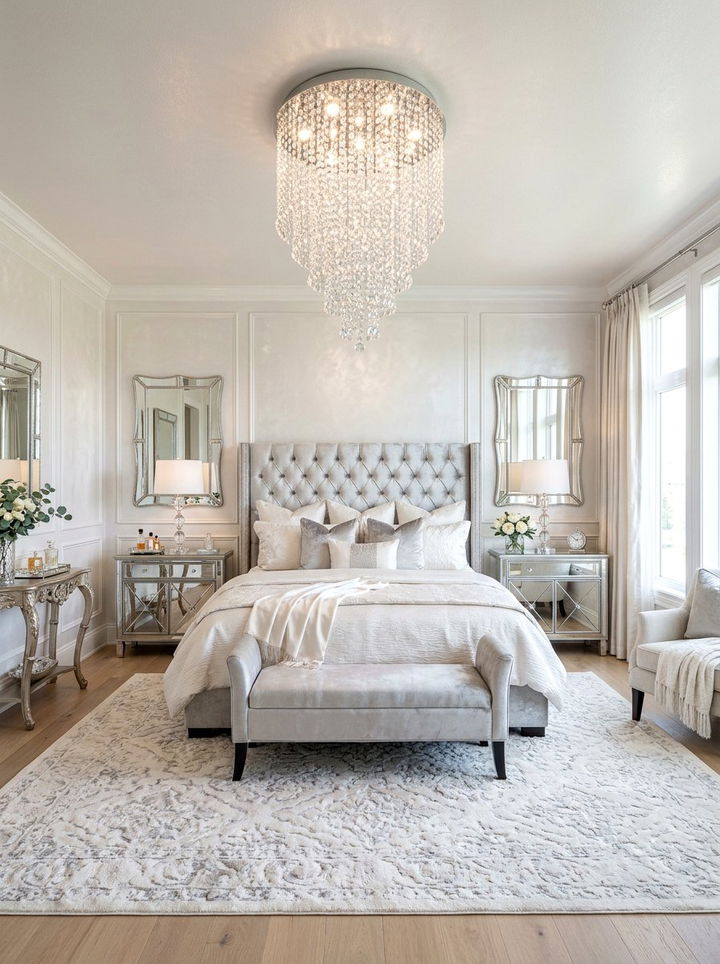 Pearl white elegant bedroom - 30 pale color bedroom ideas