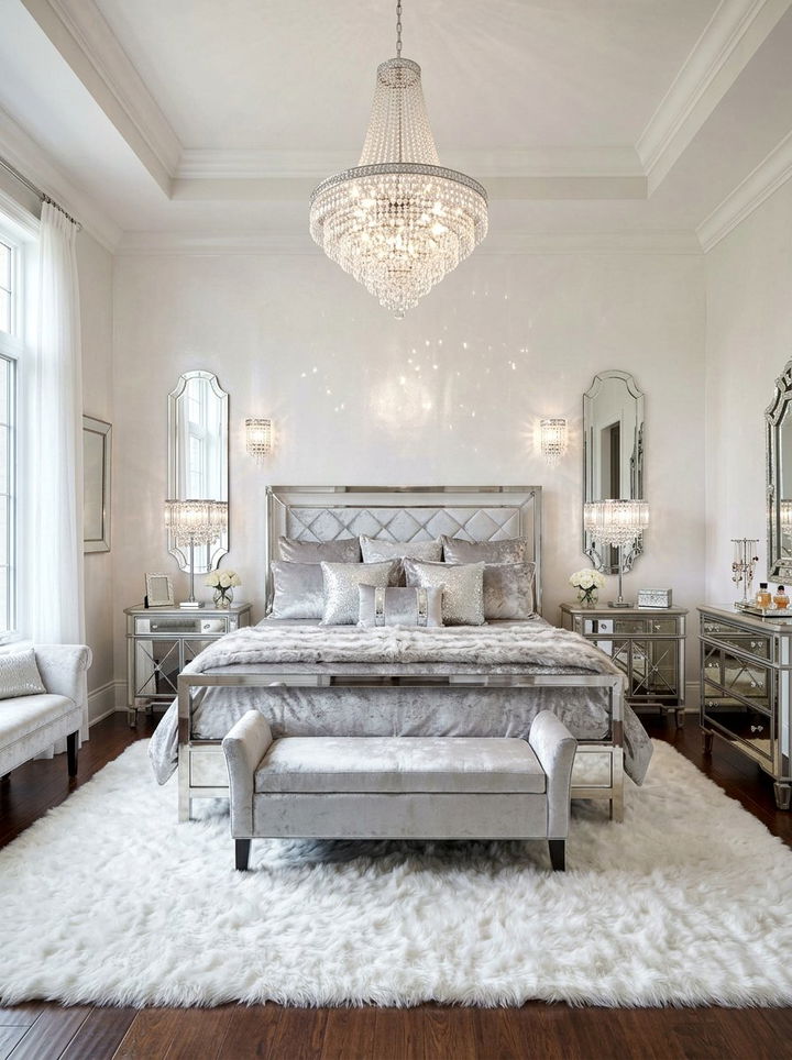 Pearl white glam bedroom - 30 pearl white bedroom ideas