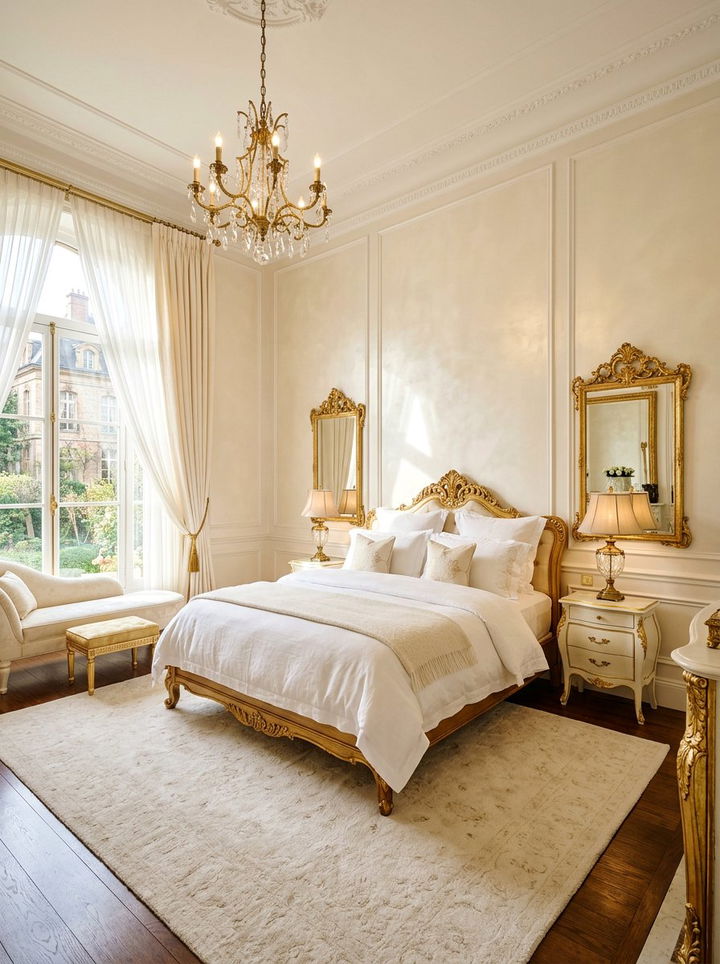 Pearl white gold bedroom - 30 pearl white bedroom ideas