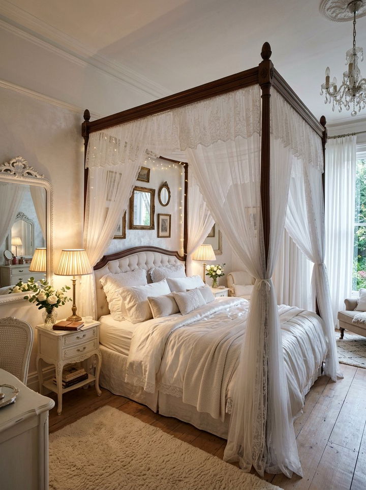 Pearl white romantic bedroom - 30 pearl white bedroom ideas