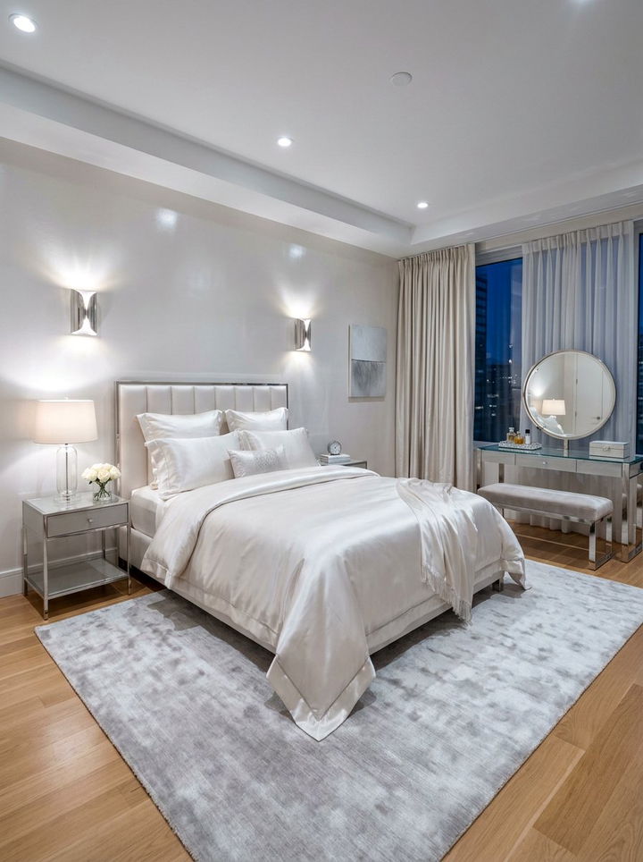 Pearl white satin bedroom - 30 pearl white bedroom ideas