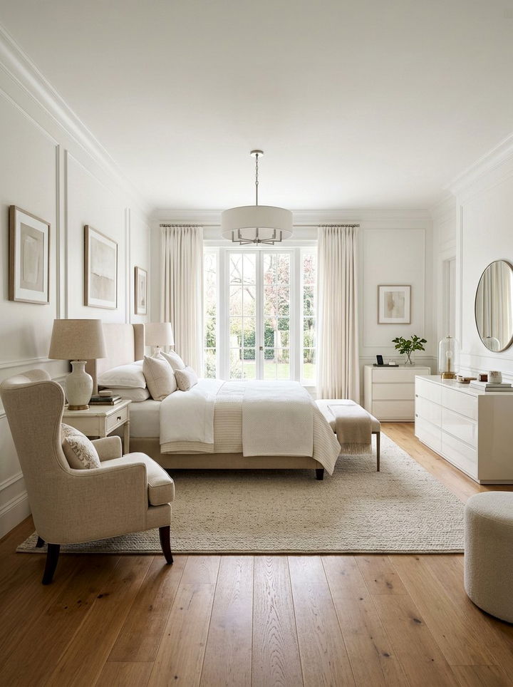 Pearl white transitional bedroom - 30 pearl white bedroom ideas