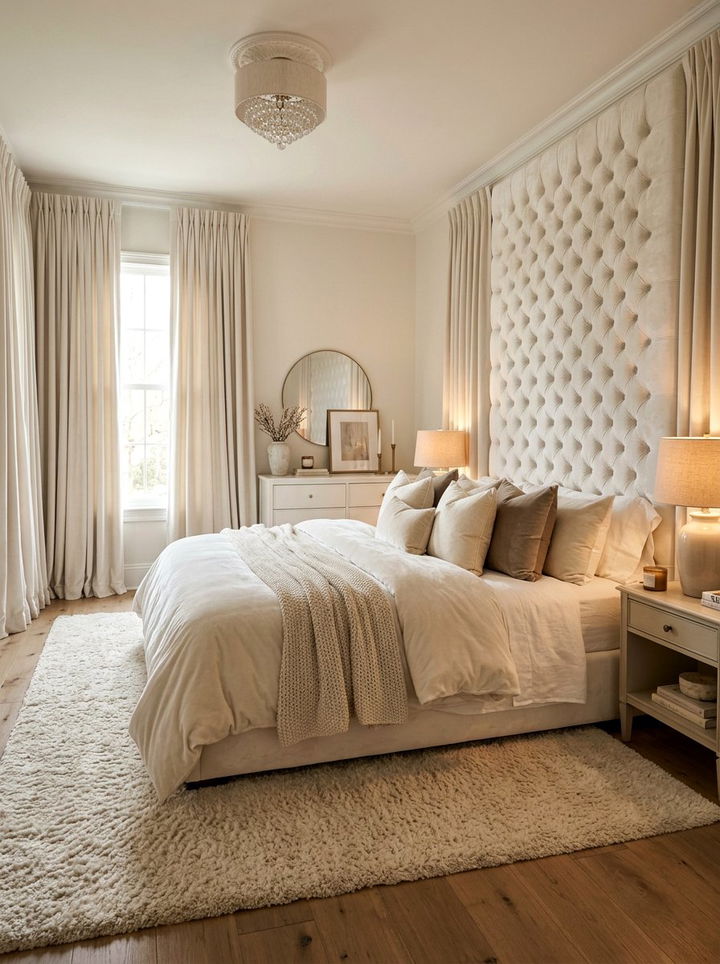 Pearl white velvet bedroom - 30 pearl white bedroom ideas