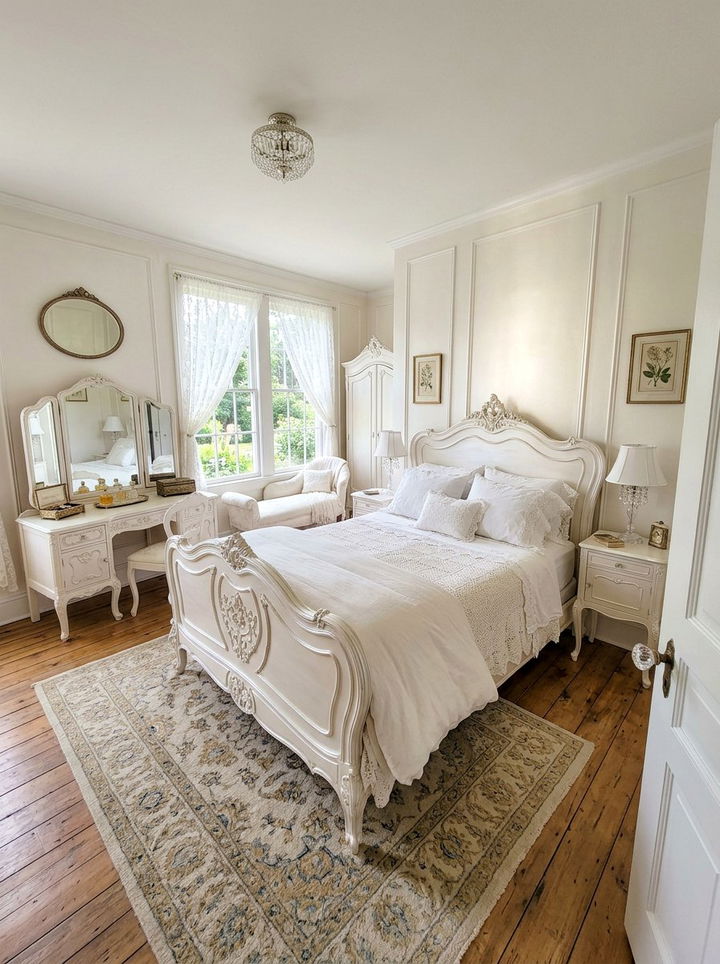 Pearl white vintage bedroom - 30 pearl white bedroom ideas