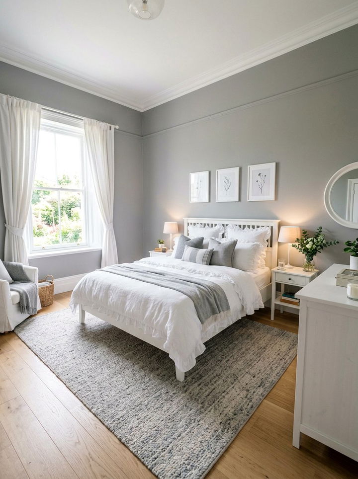 Pebble gray and white bedroom - 30 pebble gray bedroom ideas