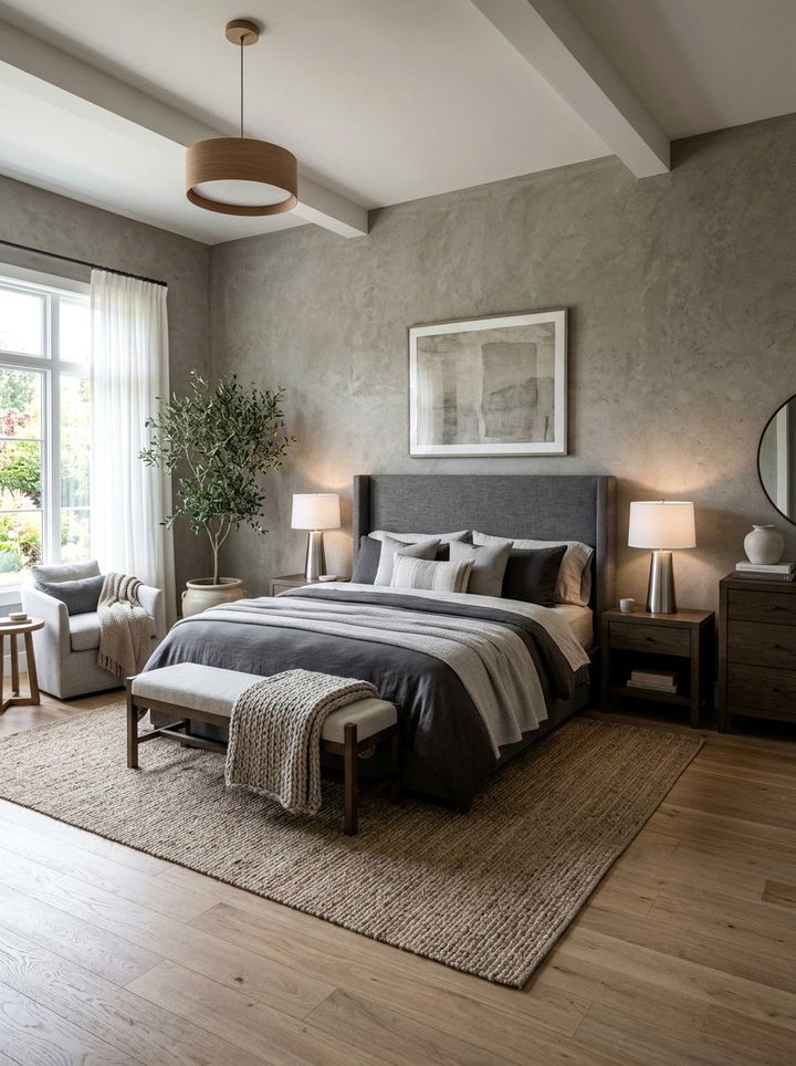 Pebble gray bedroom - 30 cool tone bedroom ideas