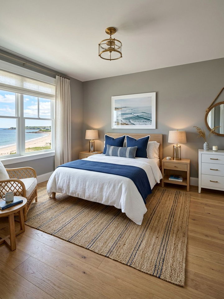 Pebble grey coastal bedroom - 30 coastal bedroom color ideas