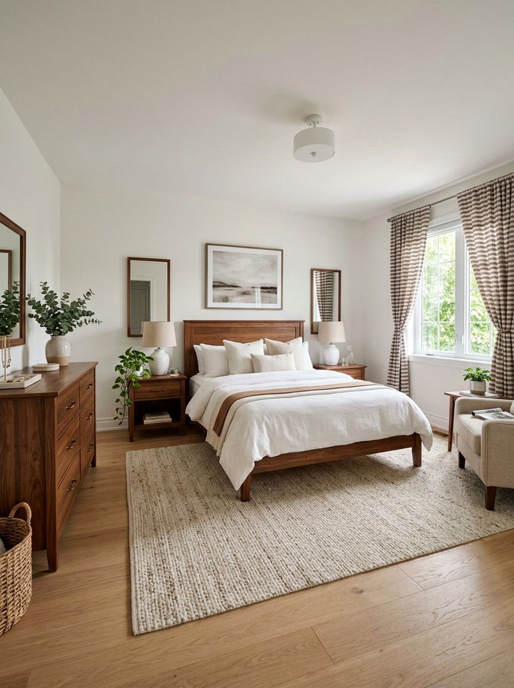 Pecan and Salt White - 30 brown and white bedroom color combo