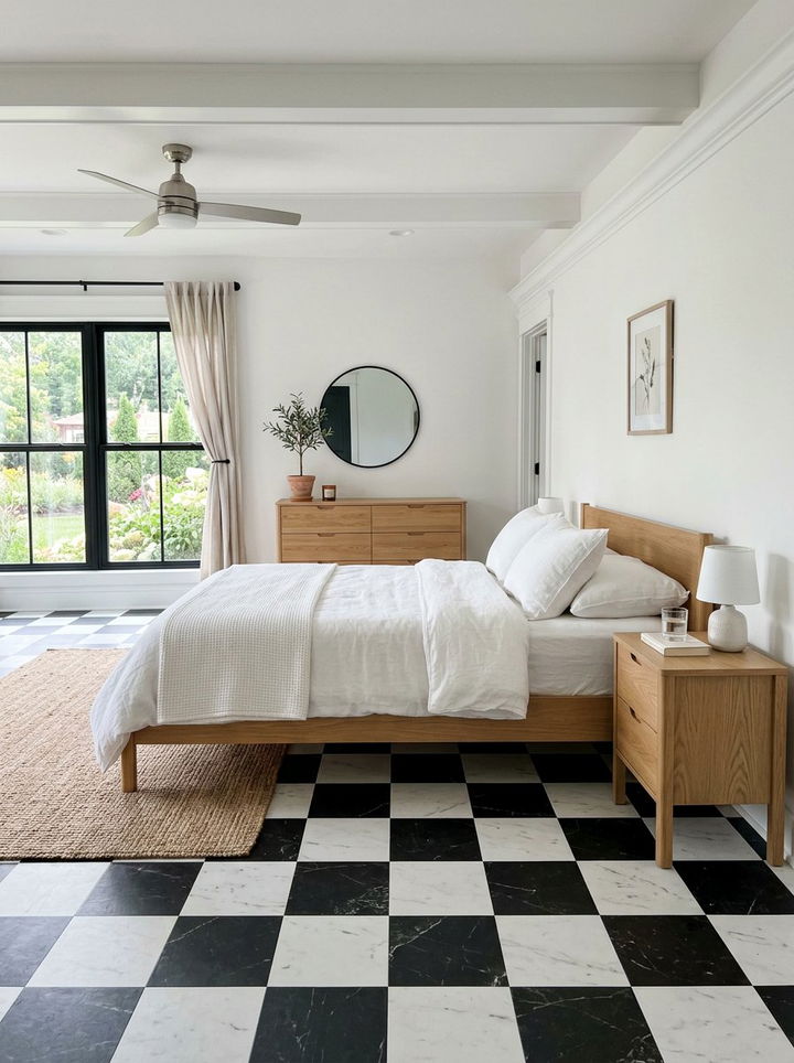 Peel and stick floor tiles - 30 removable bedroom ideas