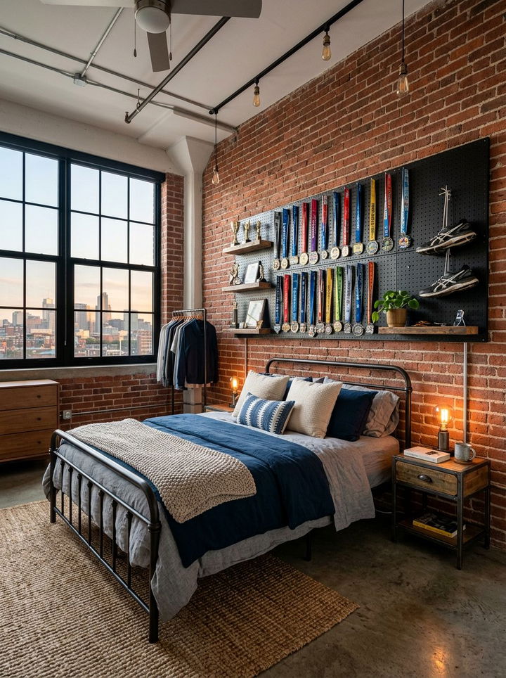 Pegboard Medal Organizer - 30 bedroom award display ideas