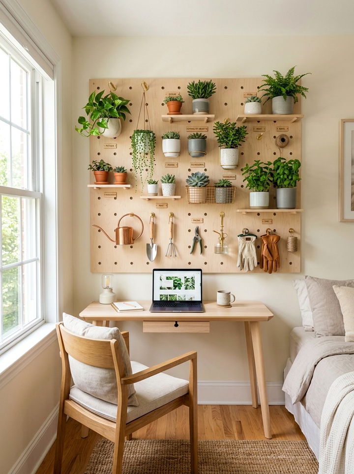 Pegboard Plant Display - 30 bedroom plant shelves