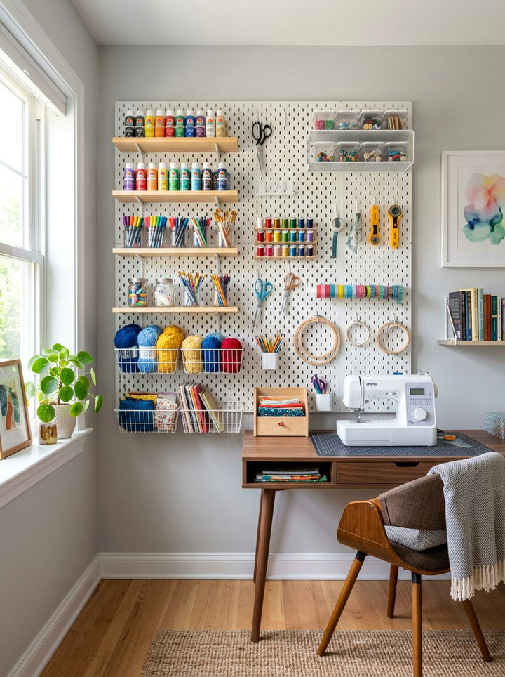 Pegboard Wall Organizer - 30 bedroom bulletin boards