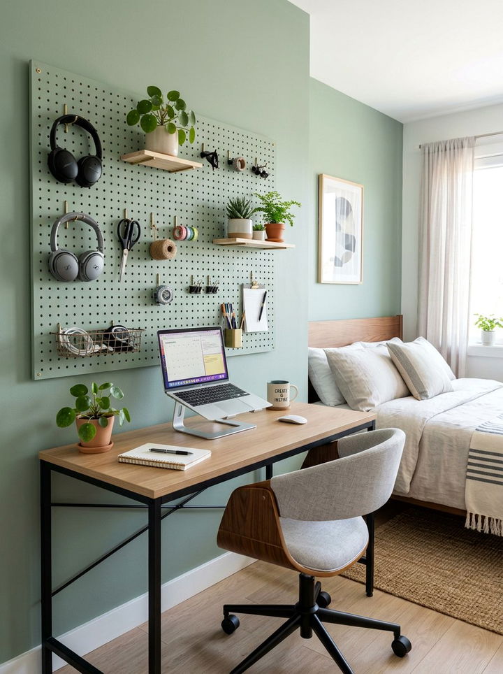 Pegboard Wall System - 30 bedroom hanging organizers