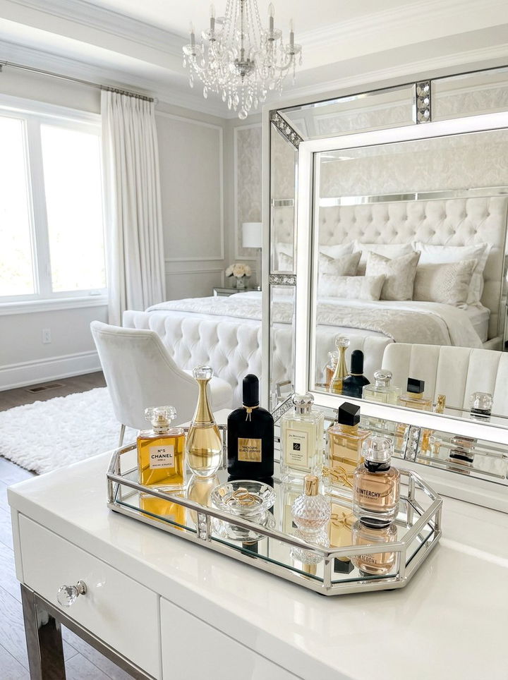Perfume Bottle Tray - 30 bedroom hobby display ideas