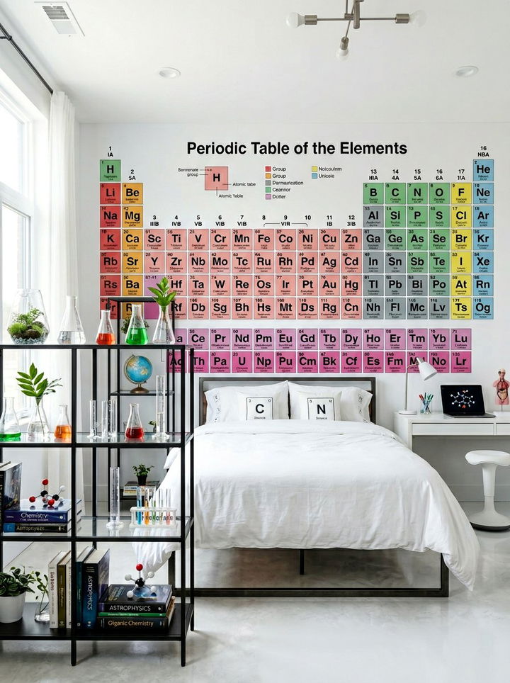 Periodic Table Science Bedroom - 30 geek bedroom ideas