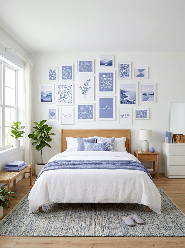 Periwinkle Art Prints - 30 periwinkle bedroom ideas
