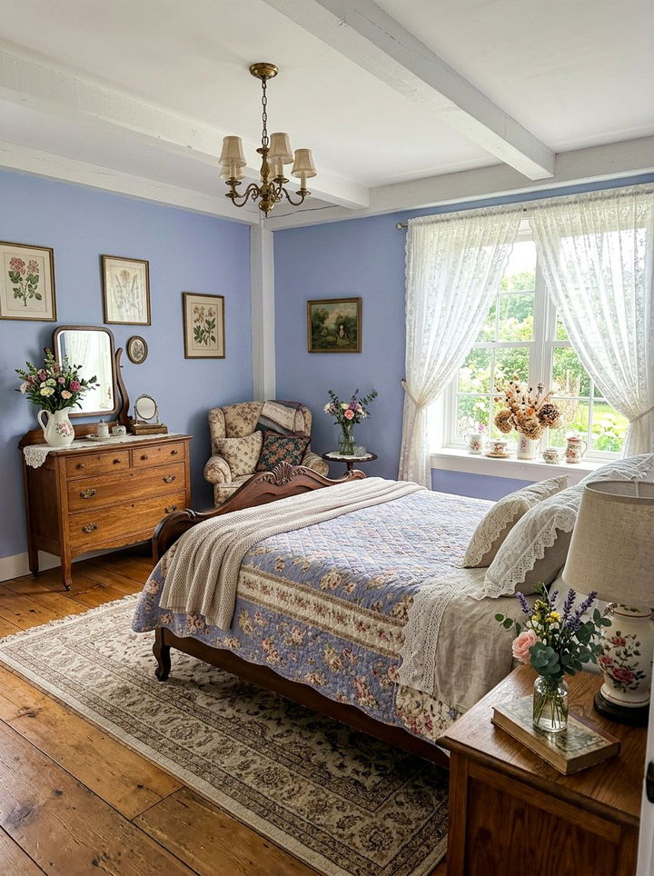 Periwinkle Cottagecore Style - 30 periwinkle bedroom ideas