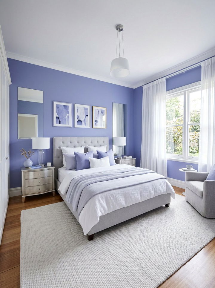 Periwinkle Purple Bedroom - 30 purple bedroom ideas