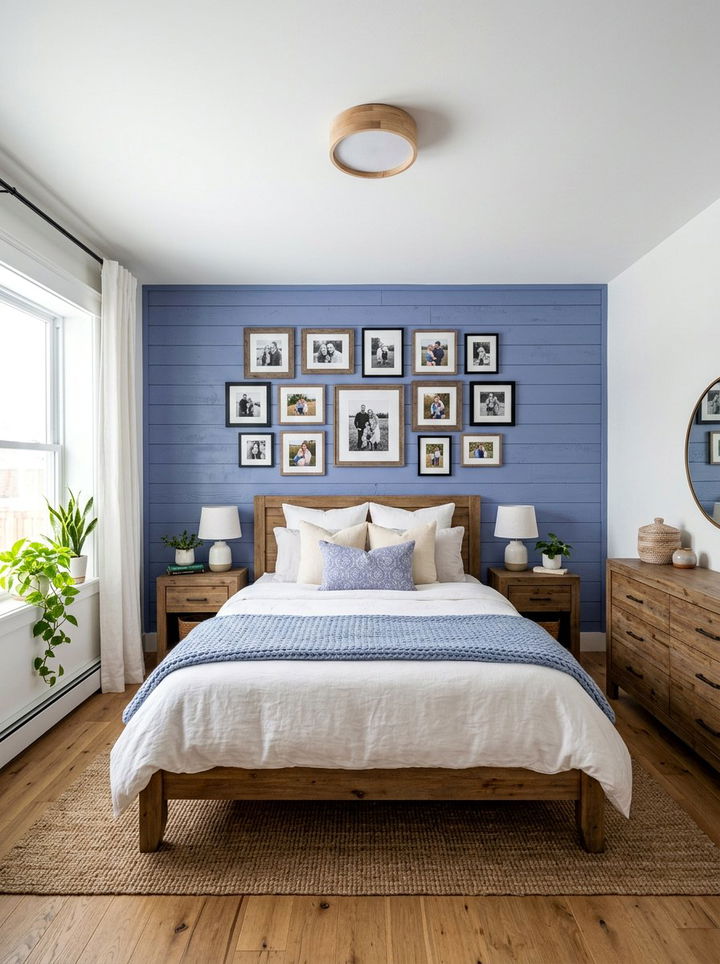 Periwinkle Shiplap Wall - 30 periwinkle bedroom ideas