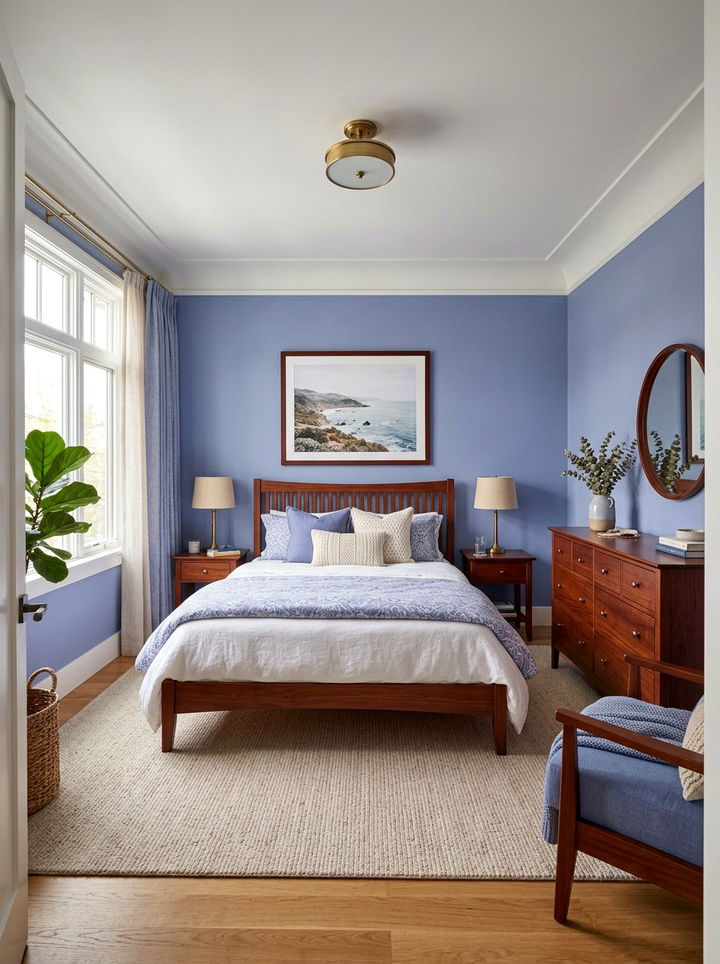 Periwinkle With Wood Furniture - 30 periwinkle bedroom ideas