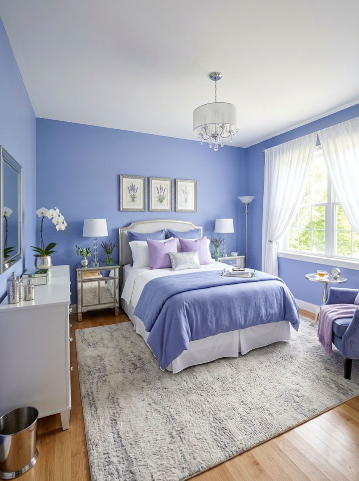 Periwinkle blue bedroom - 30 summer inspired bedroom color ideas