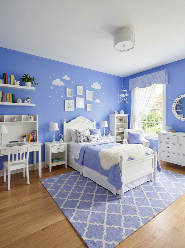 Periwinkle blue bedroom - 30 bedroom blue walls