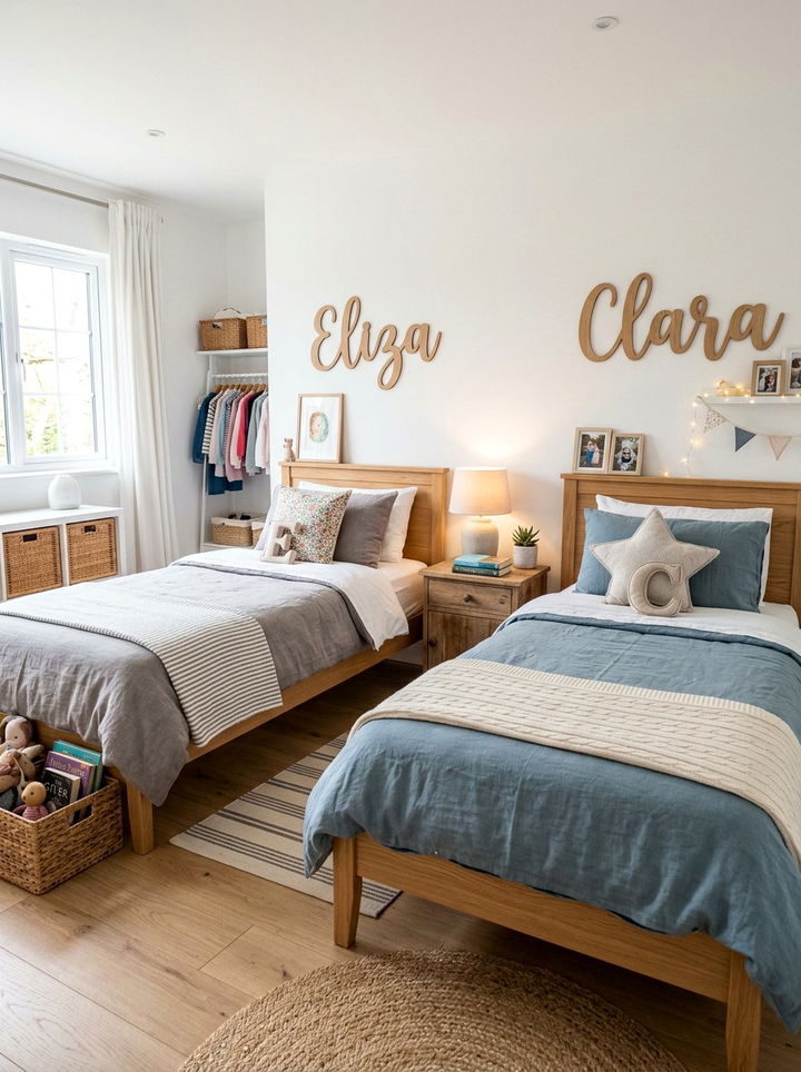 Personalized Name Signs - 30 shared bedroom ideas