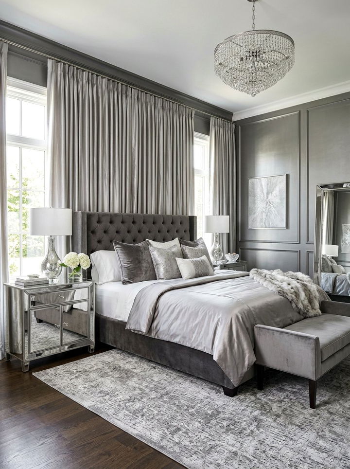 Pewter Bedroom - 30 dark neutral bedroom ideas