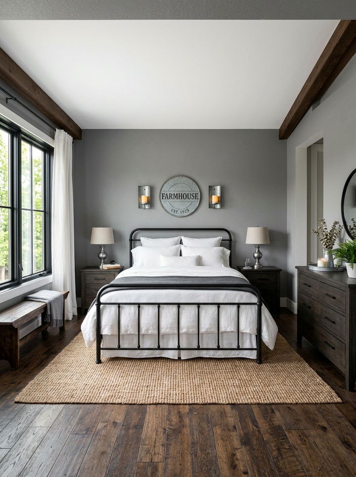 Pewter Farmhouse Bedroom - 30 farmhouse bedroom color ideas