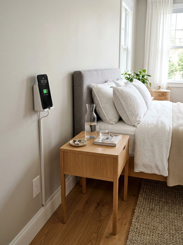 Phone Charging Station - 30 command strip bedroom ideas