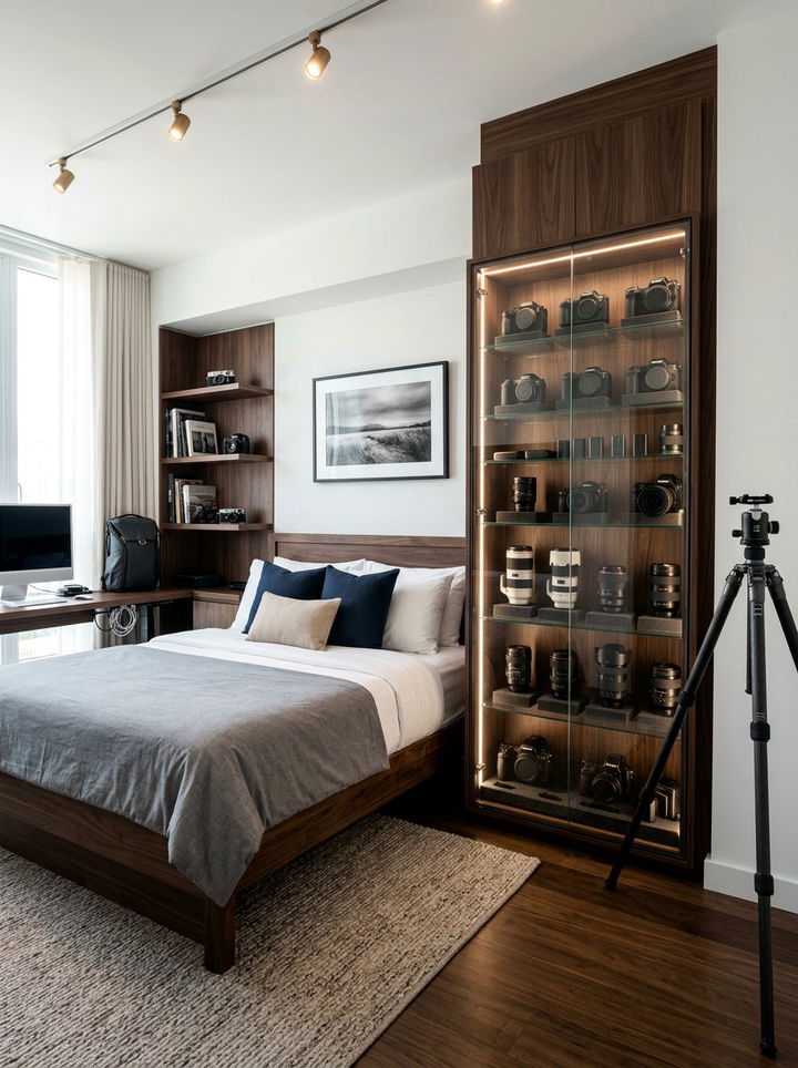 Photography Equipment Storage - 30 bedroom hobby display ideas