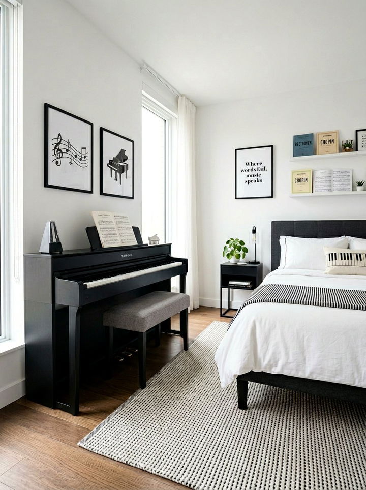 Piano Themed Bedroom - 30 music themed bedroom ideas