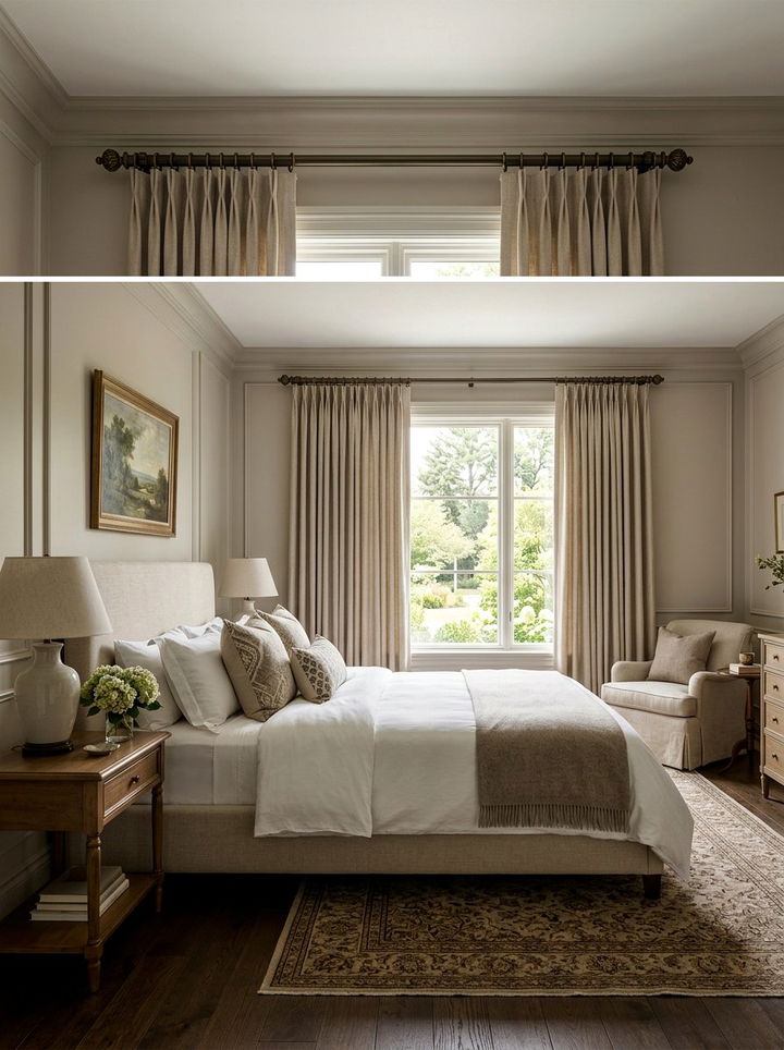 Pinch Pleat Curtains - 30 bedroom window treatment ideas