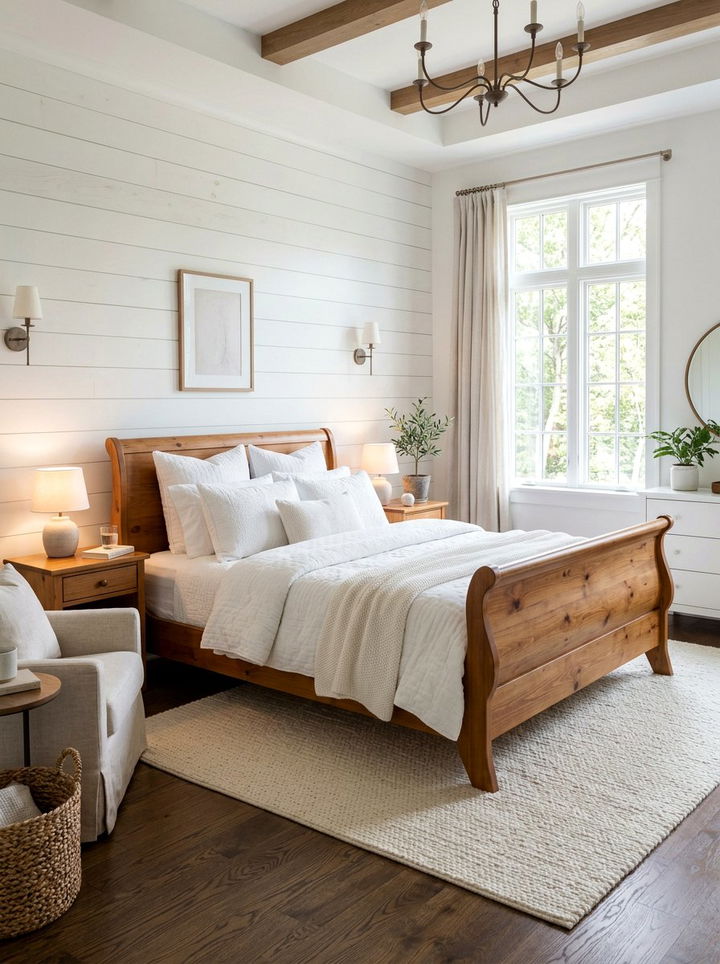 Pine Sleigh Bed - 30 bedroom pine furniture ideas