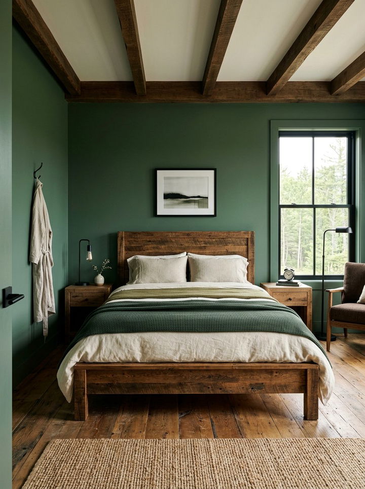 Pine green rustic minimalist - 30 minimalist green bedroom ideas