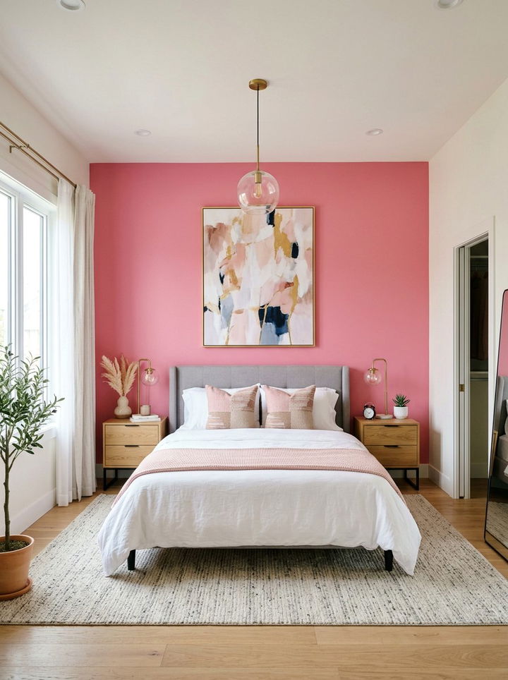 Pink Accent Wall Bedroom - 30 pink bedroom ideas