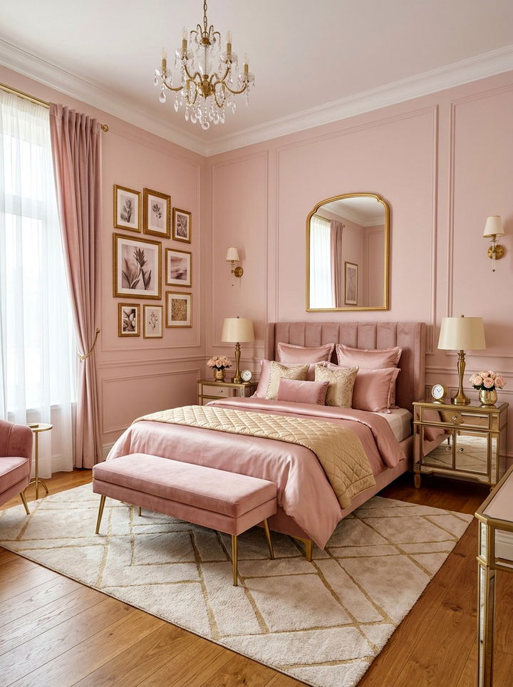 Pink And Gold Bedroom - 30 pink bedroom ideas