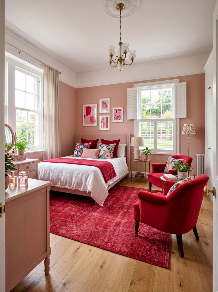Pink And Red Bedroom - 30 maximalist bedroom color ideas