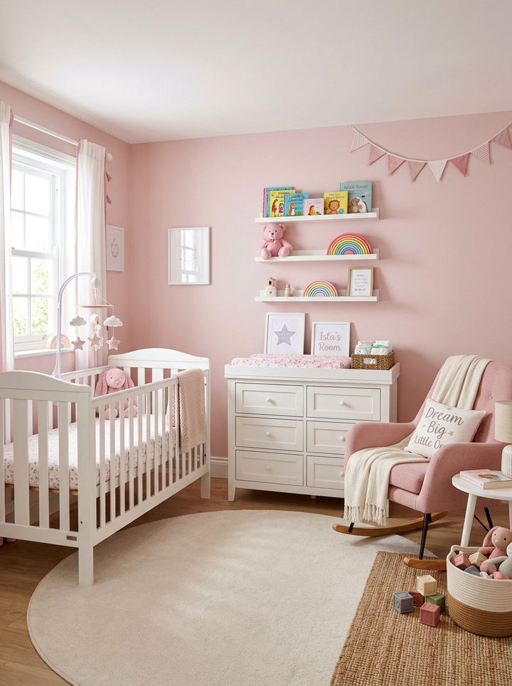 Pink And White Nursery - 30 pastel pink bedroom ideas