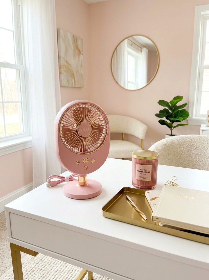 Pink Compact Cooling Fan - 30 bedroom desk fans