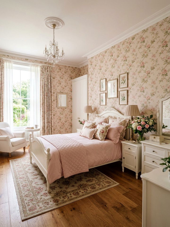Pink Floral Bedroom - 30 pink bedroom ideas