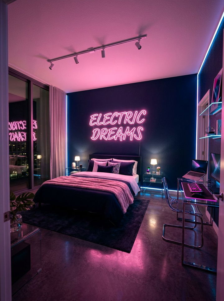 Pink Neon Bedroom - 30 pink bedroom ideas