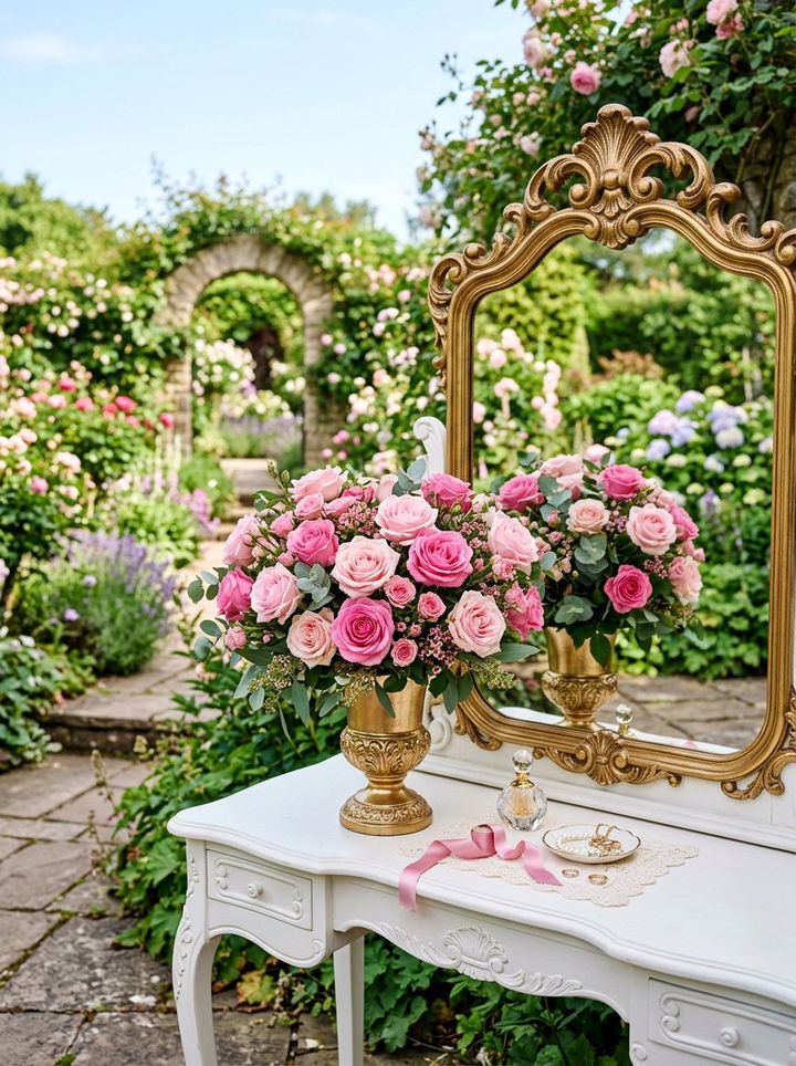 Pink Rose Bouquet - 30 bedroom faux flowers