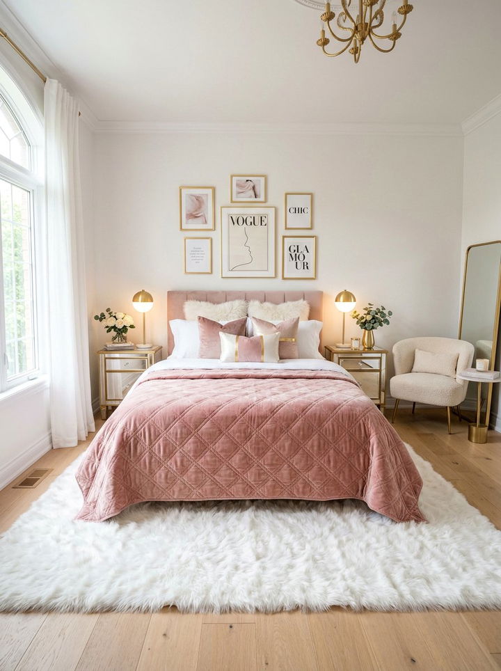 Pink Velvet Quilt - 30 bedroom quilts